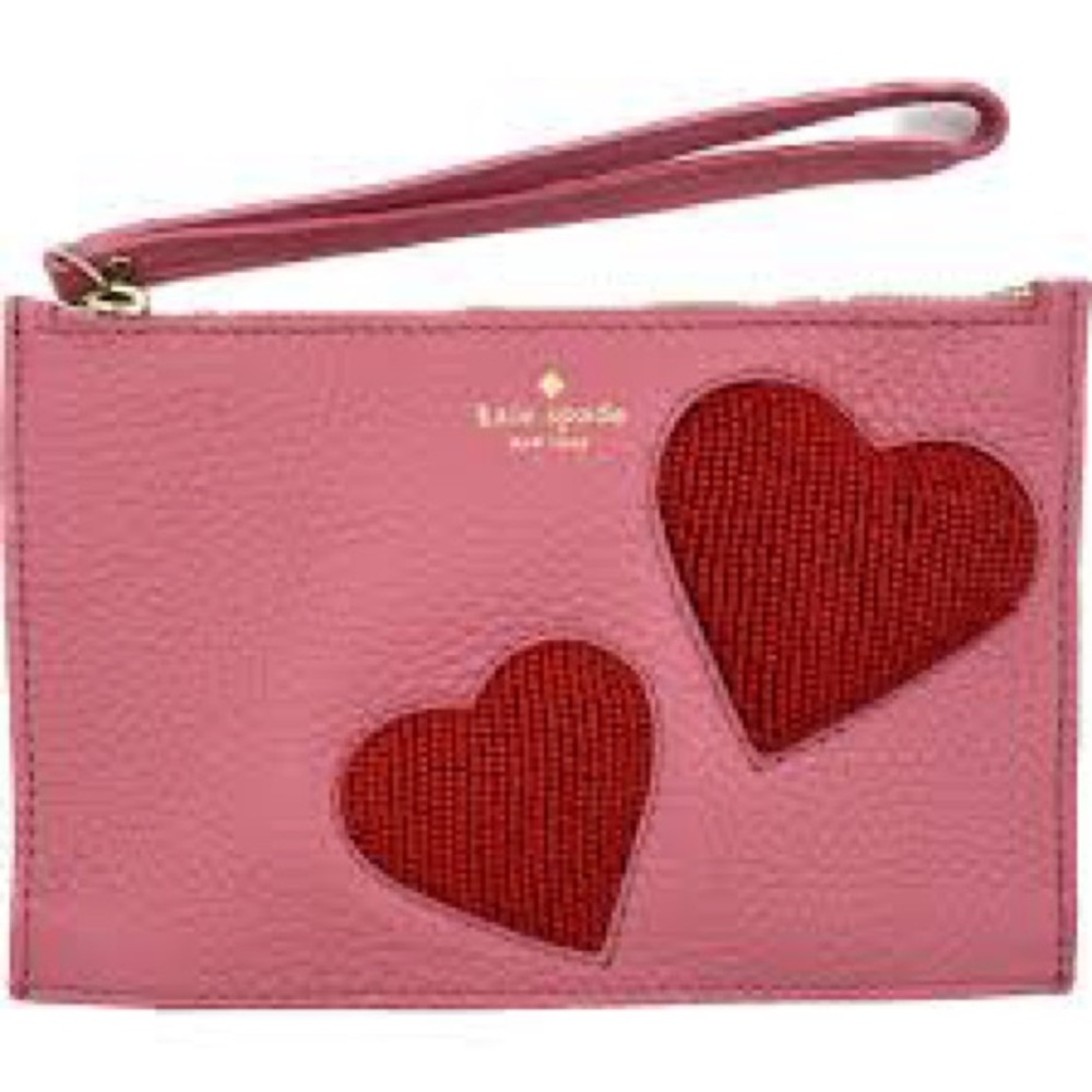 Kate Spade On Purpose Mini Leather Heart Wristlet